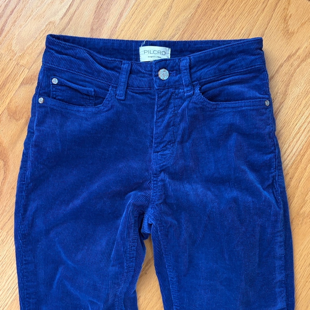 Pilcro Anthropologie royal blue corduroy pants size 26 - Picture 2 of 13